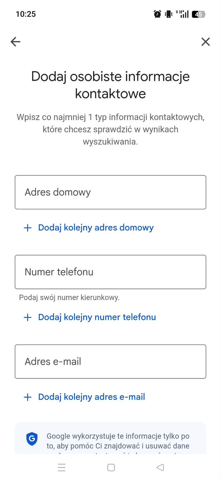 Deleting data on Google