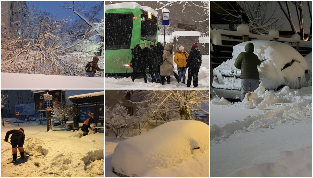 The traces of the red snow code in Bucharest Photo: MeteoPlus, Info Trafic Bucharest and Ilfov - Facebook
