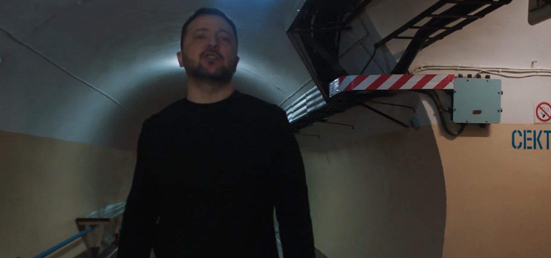 Volodymyr Zelensky in his shelter 