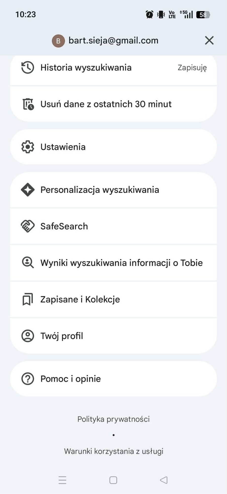 Deleting data on Google