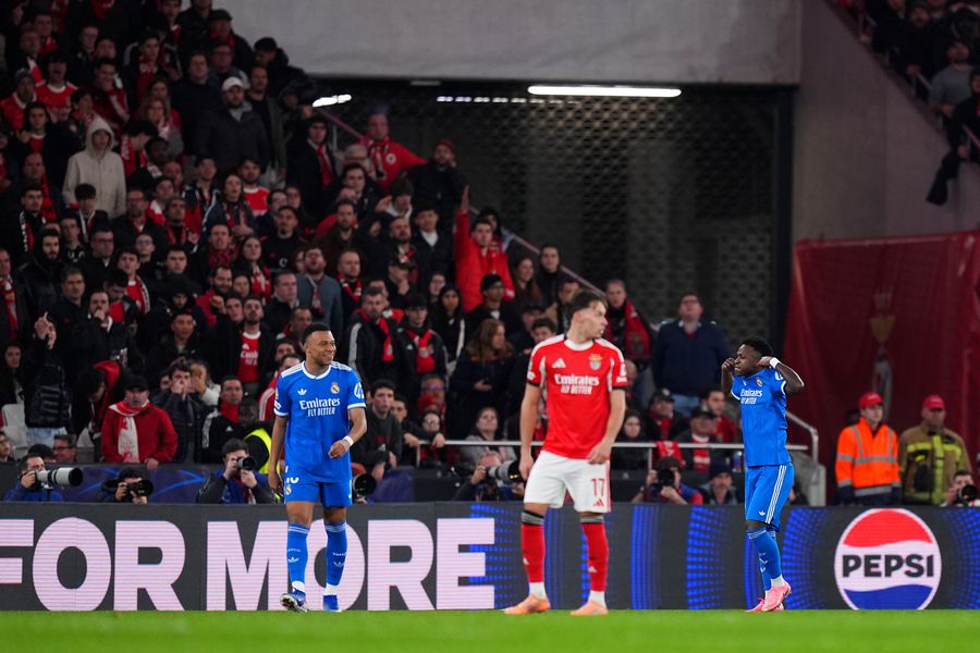 The gesture for which Vinicius was warned // PHOTO: Getty Images Unprecedented scandal at Benfica - Real Madrid » After Vinicius' goal, the anti-racism protocol was activated! What followed