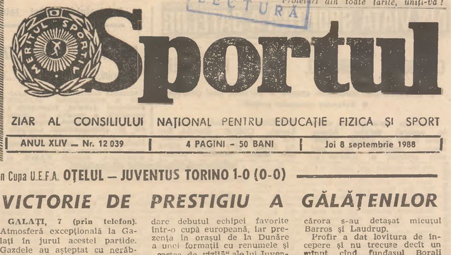 The first page of The only stadium in Romania where Juventus kneeled » Hunted by the real estate market, GSP found it dilapidated, but secured to the maximum