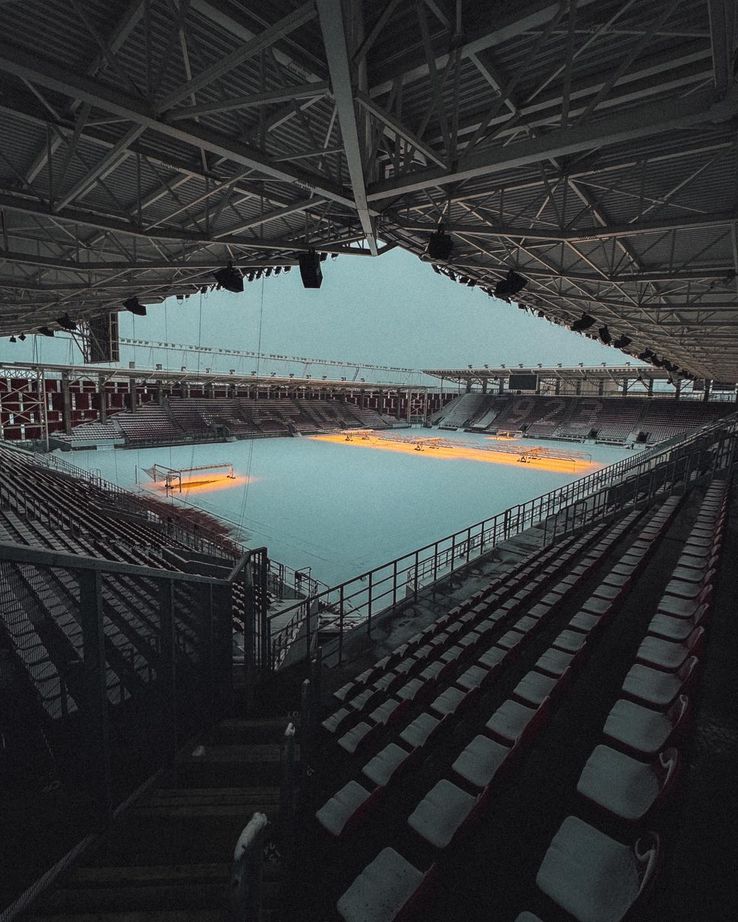 Arena Rapidului, snowy on February 18, 2026 / Photo: Facebook Rapid