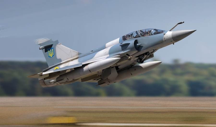 The photo shows the Ukrainian Mirage 2000