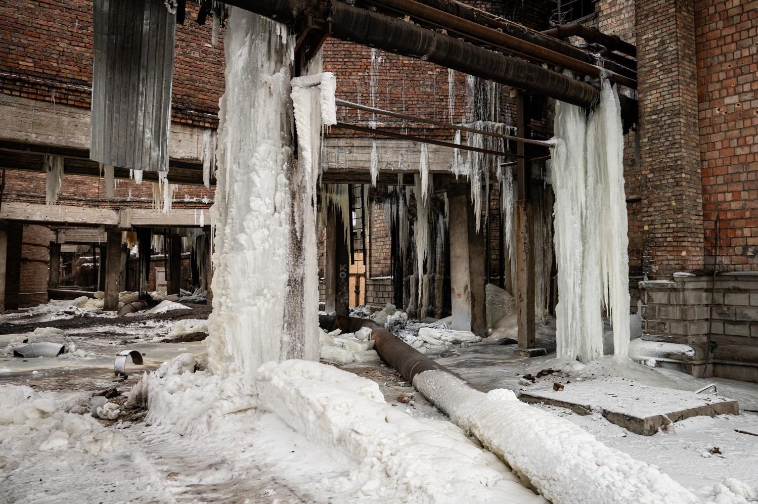 A thermal power plant in Kiev, Ukraine, destroyed by Russian forces (stock photo)