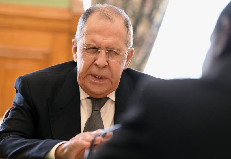Russian Foreign Minister Sergei Lavrov during negotiations with the Minister for International Relations and Cooperation of the Republic of Namibia, Peya Mushelenga, in Moscow, March 26, 2024. Photo: Kommersant Photo Agency / ddp USA / Profimedia