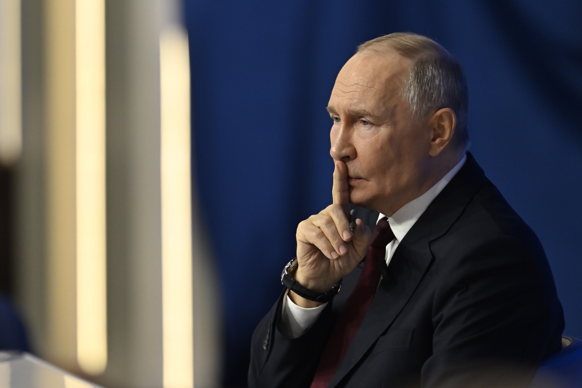 Russian President Vladimir Putin during his annual year-end press conference, Moscow, Russia, December 19, 2025.