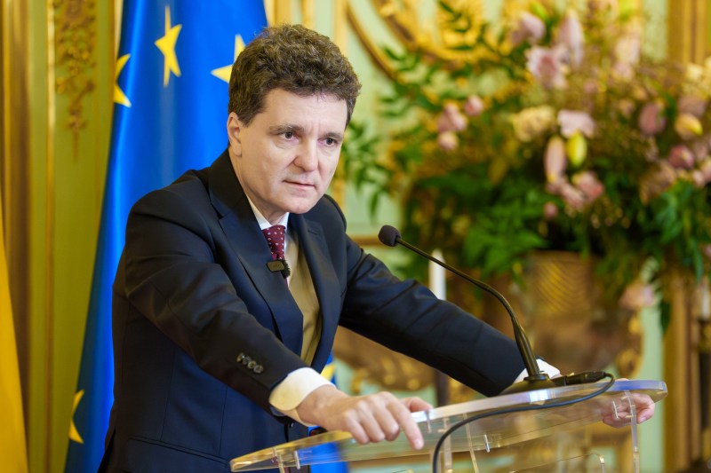 Nicușor Dan, press statements during the visit to France Photo: Presidential Administration