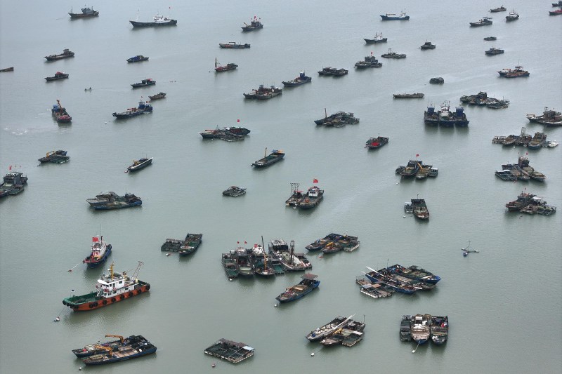 China sends thousands of fishing boats off the coast of Japan, but they don't seem to be there for the fish