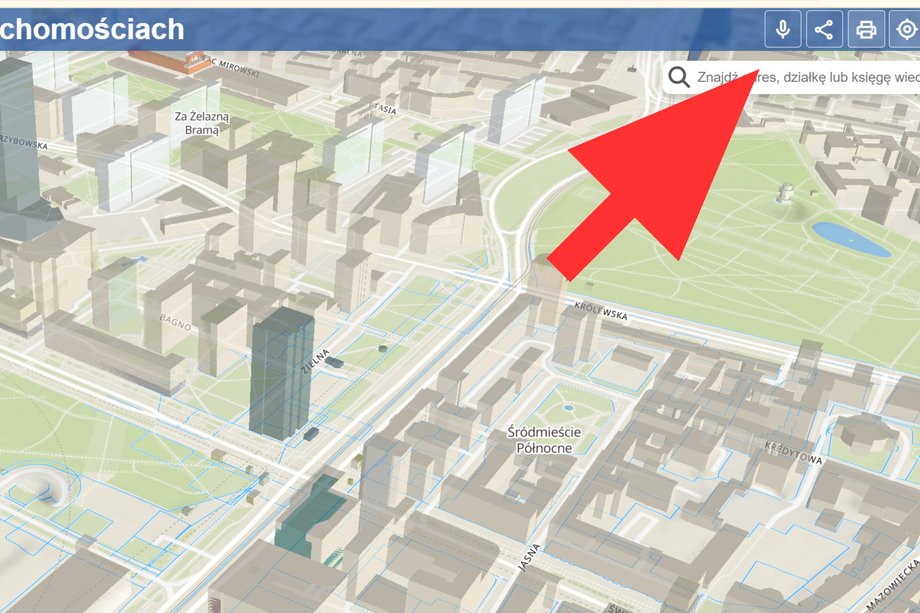 Mojgeoporta.pl enables voice control. Just click on the indicated microphone icon and you can issue tool commands