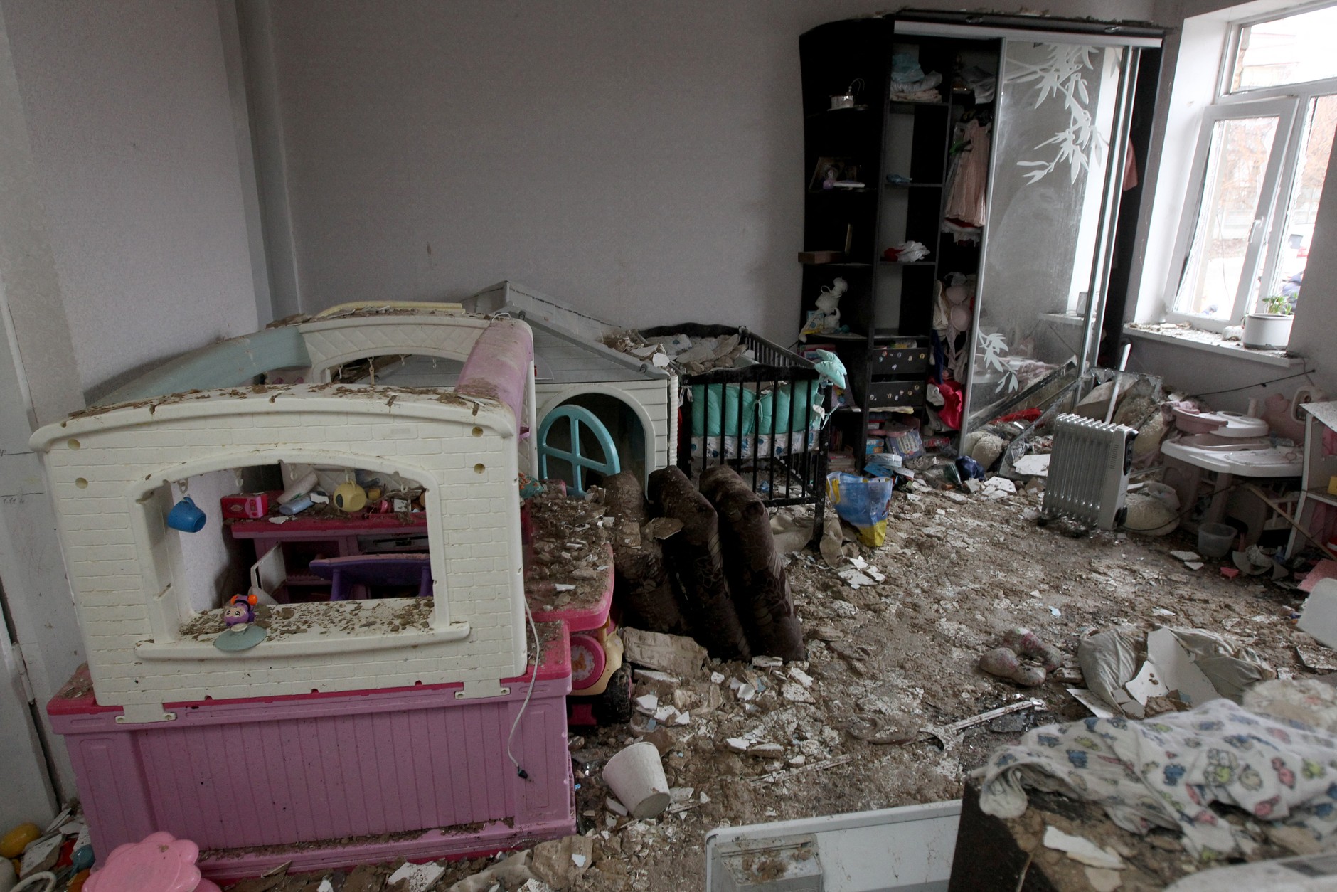 House destroyed by Russian attack, Dnieper, February 2026.