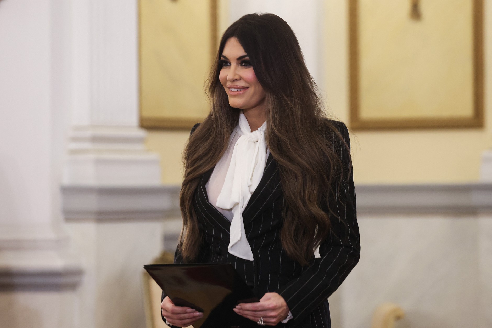 U.S. Ambassador to Greece Kimberly Guilfoyle meets with Greek President Konstantinos Tasoulas at the Presidential Palace in Athens, November 4, 2025. 