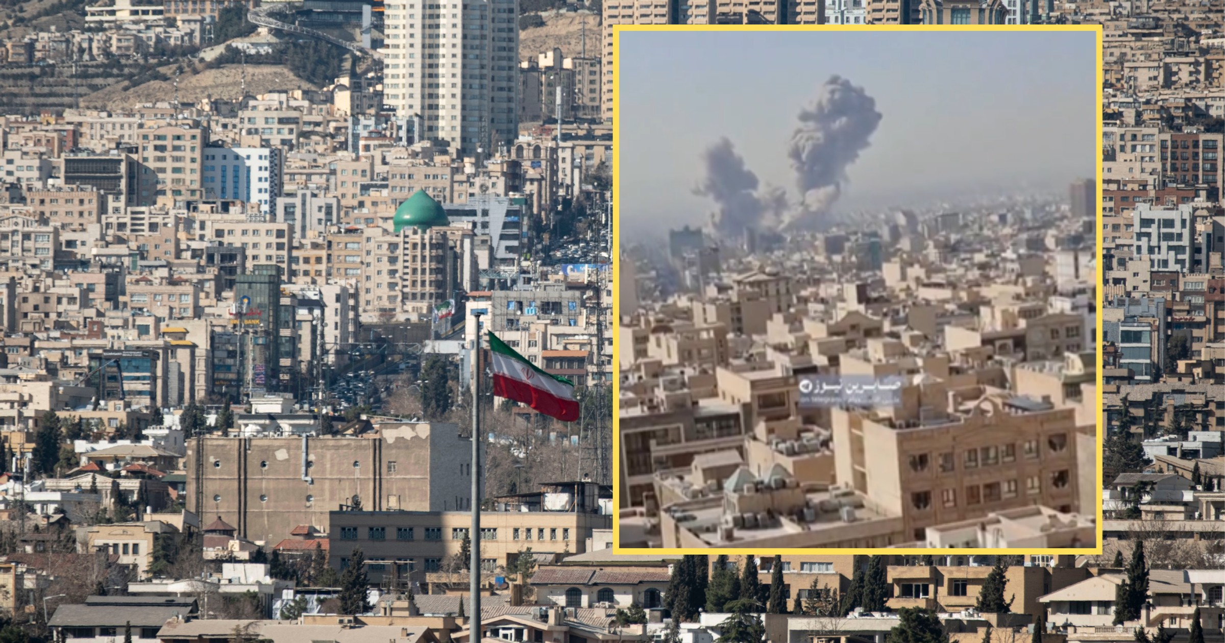 Israel attack on Iran. The photo shows Tehran