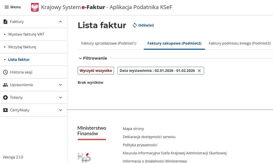 Purchase invoices in KSeF