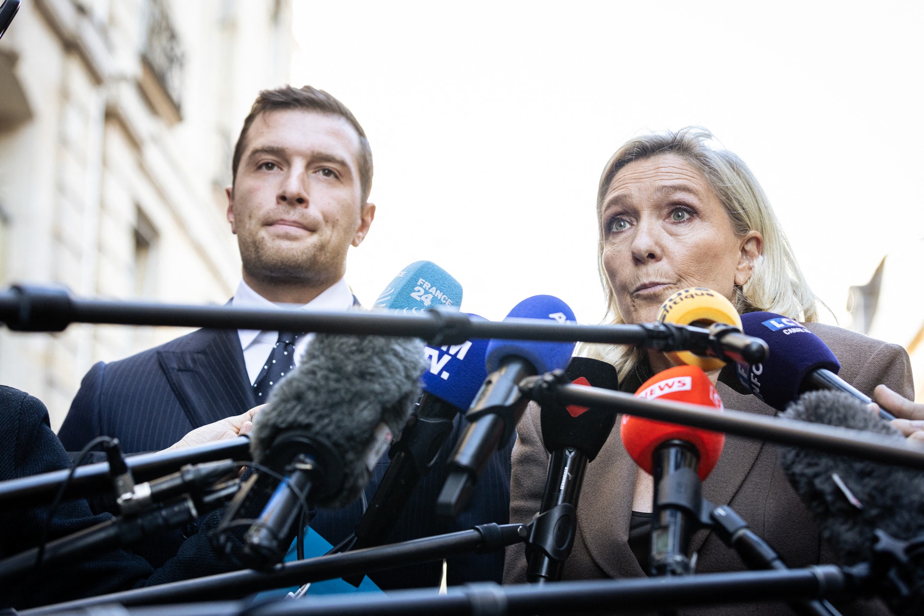 Jordan Bardell and Marine Le Pen, Paris, France, September 17, 2025. 