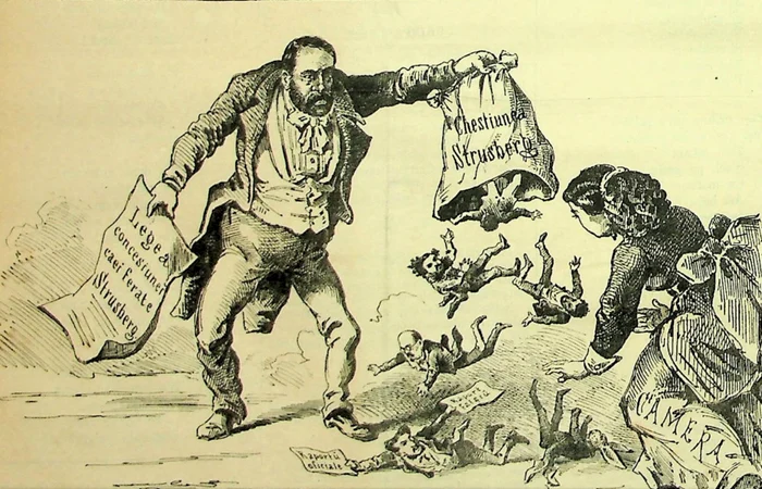 Cartoon regarding the Strousberg affair PHOTO National Archives of Romania