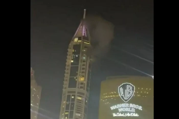 An Iranian drone allegedly hit Tower 23 Marina in Dubai PHOTO Video capture