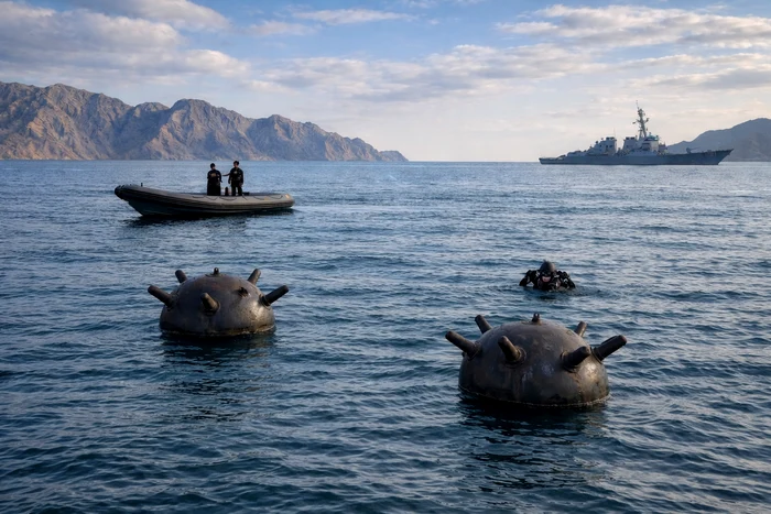The Iranians can mine the Strait of Hormuz and block it for months. PHOTO: AI