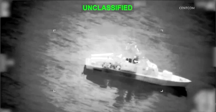 The US destroyed Iranian ships suspected of placing mines in the Strait of Hormuz PHOTO: video capture
