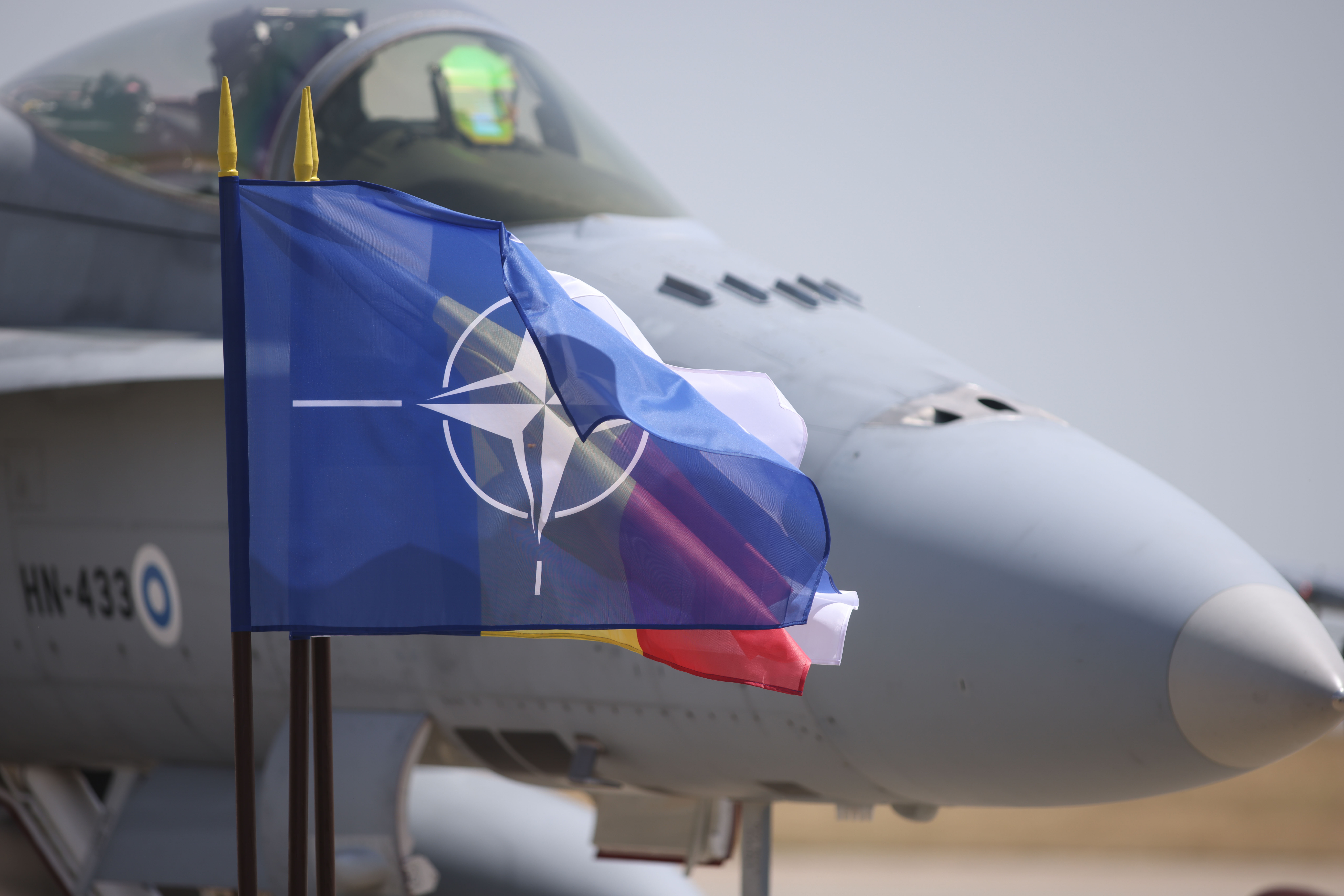 The certification ceremony of the Finnish Air Force detachment arrived in Romania, which will perform Enhanced Air Policing missions under the command of NATO, at the Mihail Kogălniceanu military base, Constanța county. phot