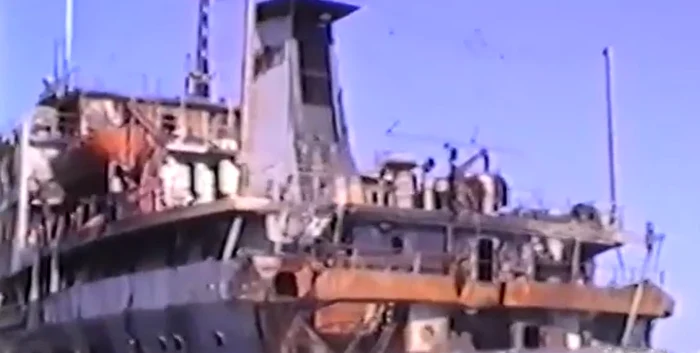 The Fundulea ship was attacked by Iran in 1987. PHOTO Video capture Constanța Info