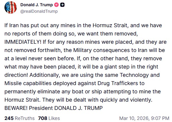 Donald Trump spoke about Iran's actions