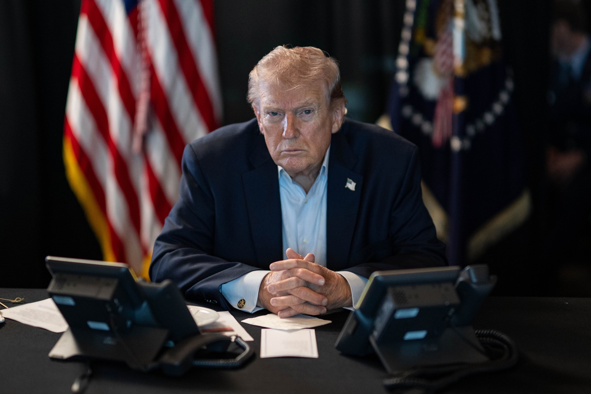 US President Donald Trump monitors the attack on Iran, March 2, 2026.