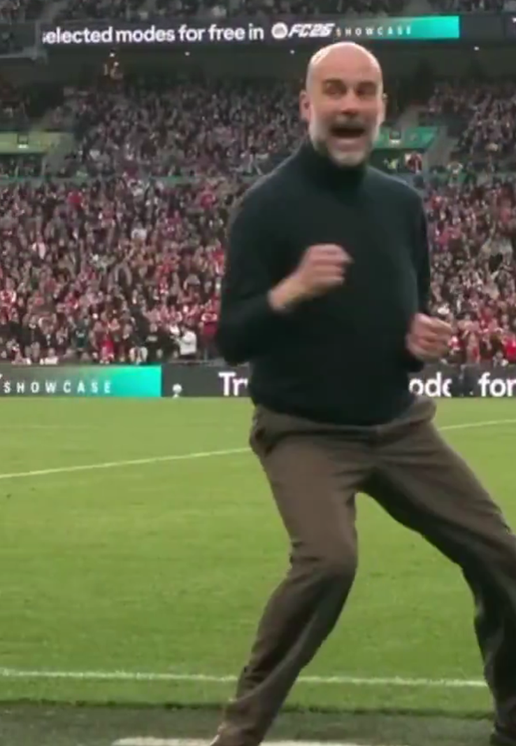 Pep Guardiola, unprecedented reaction to Manchester City's goal // PHOTO: X