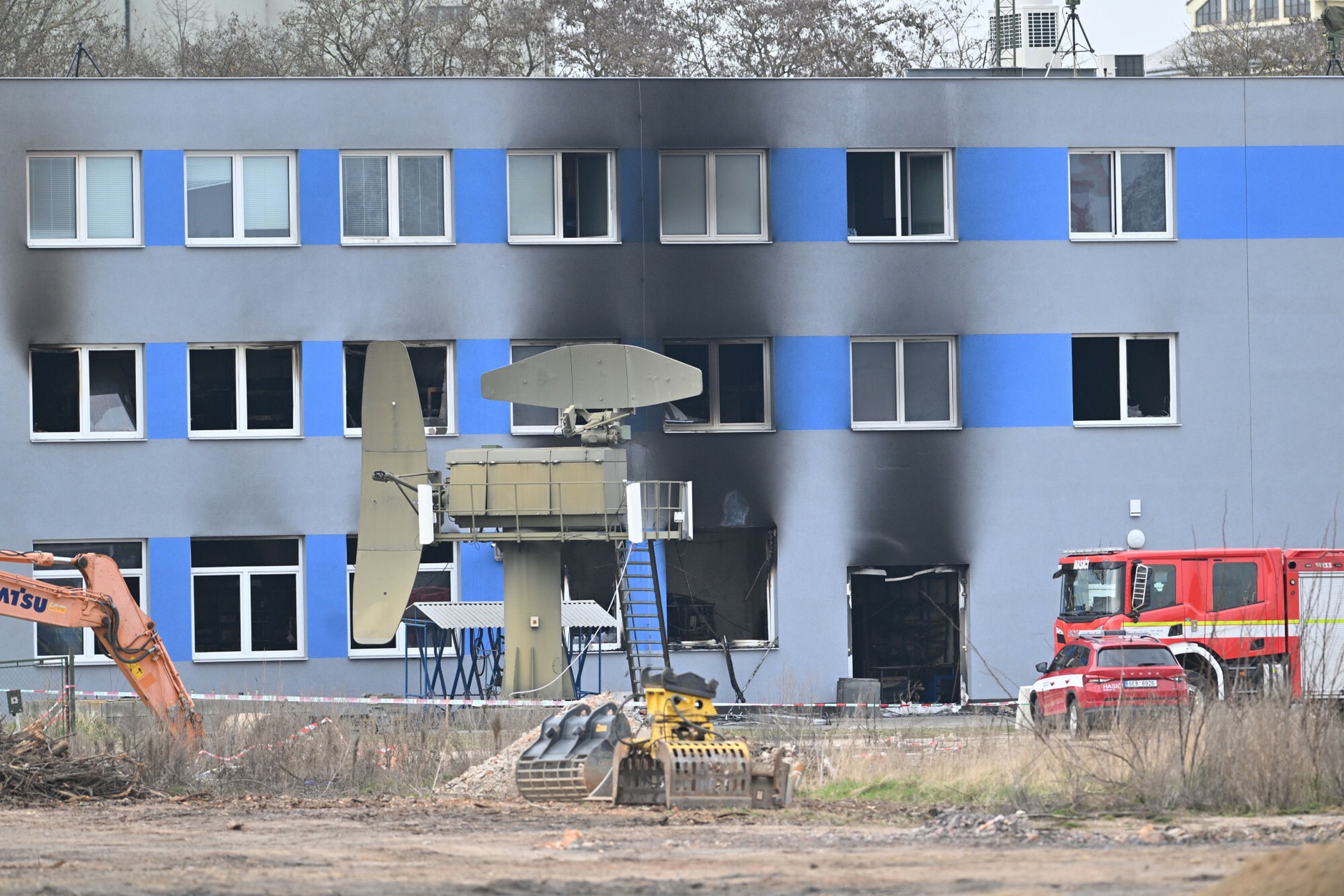 Destroyed warehouse of an arms company in Pardubice