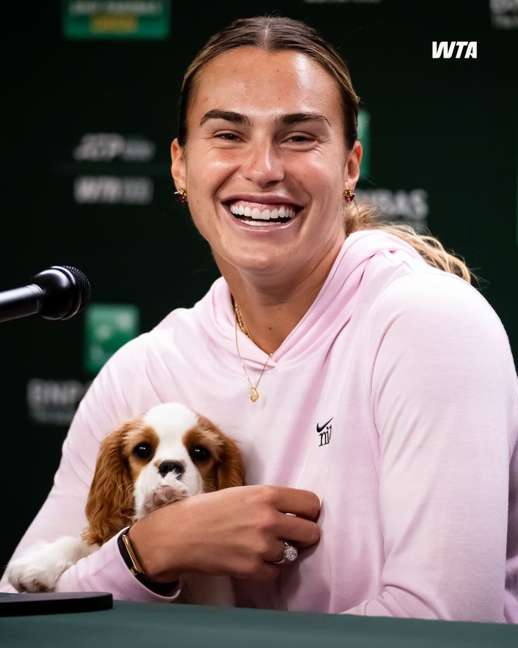 Aryna Sabalenka with Ash, her dog/Photo: Instagram (WTA)