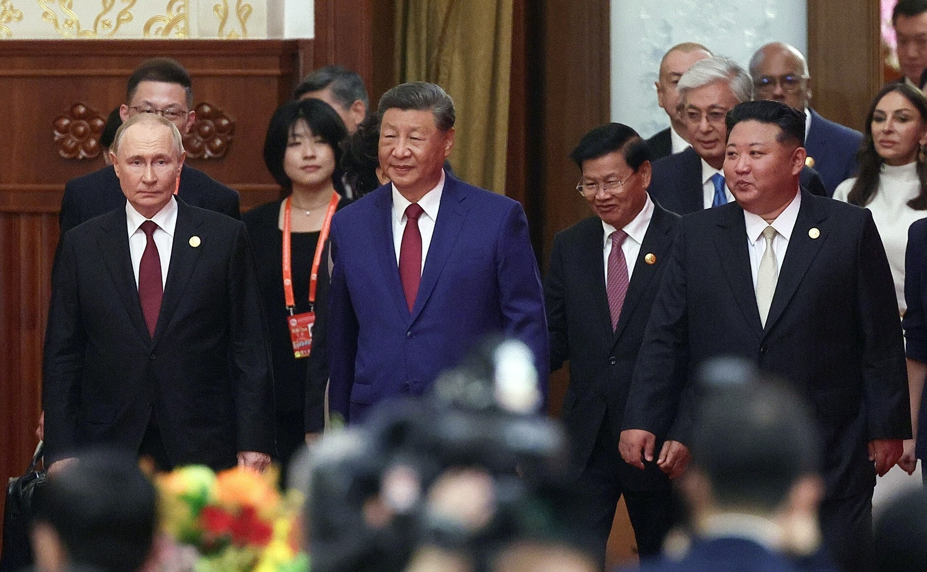 In the first row from the left - the leaders of Russia, China and North Korea: Vladimir Putin, Xi Jinping and Kim Jong Un (illustrative photo)