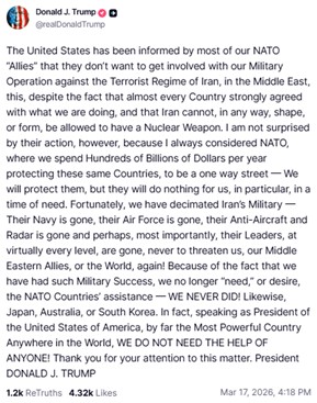 New entry from Donald Trump