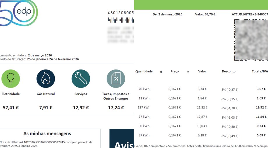 An electricity bill from Portugal sent to us by a reader
