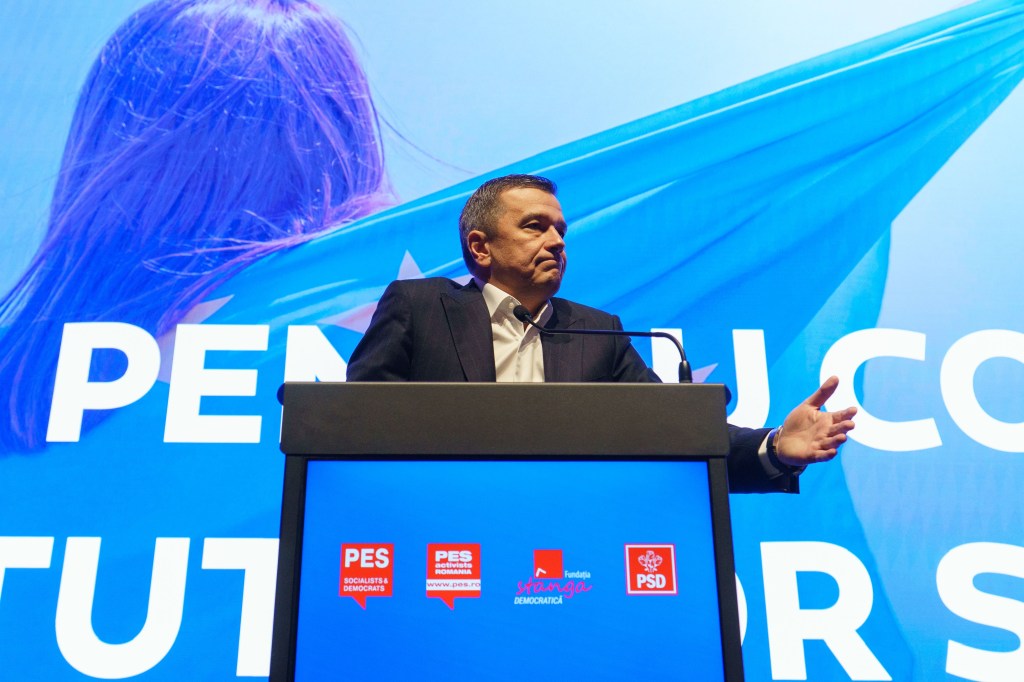 Sorin Grindeanu at the National Forum of PES activists Romania Photo: Inquam Photos / Tudor Pană