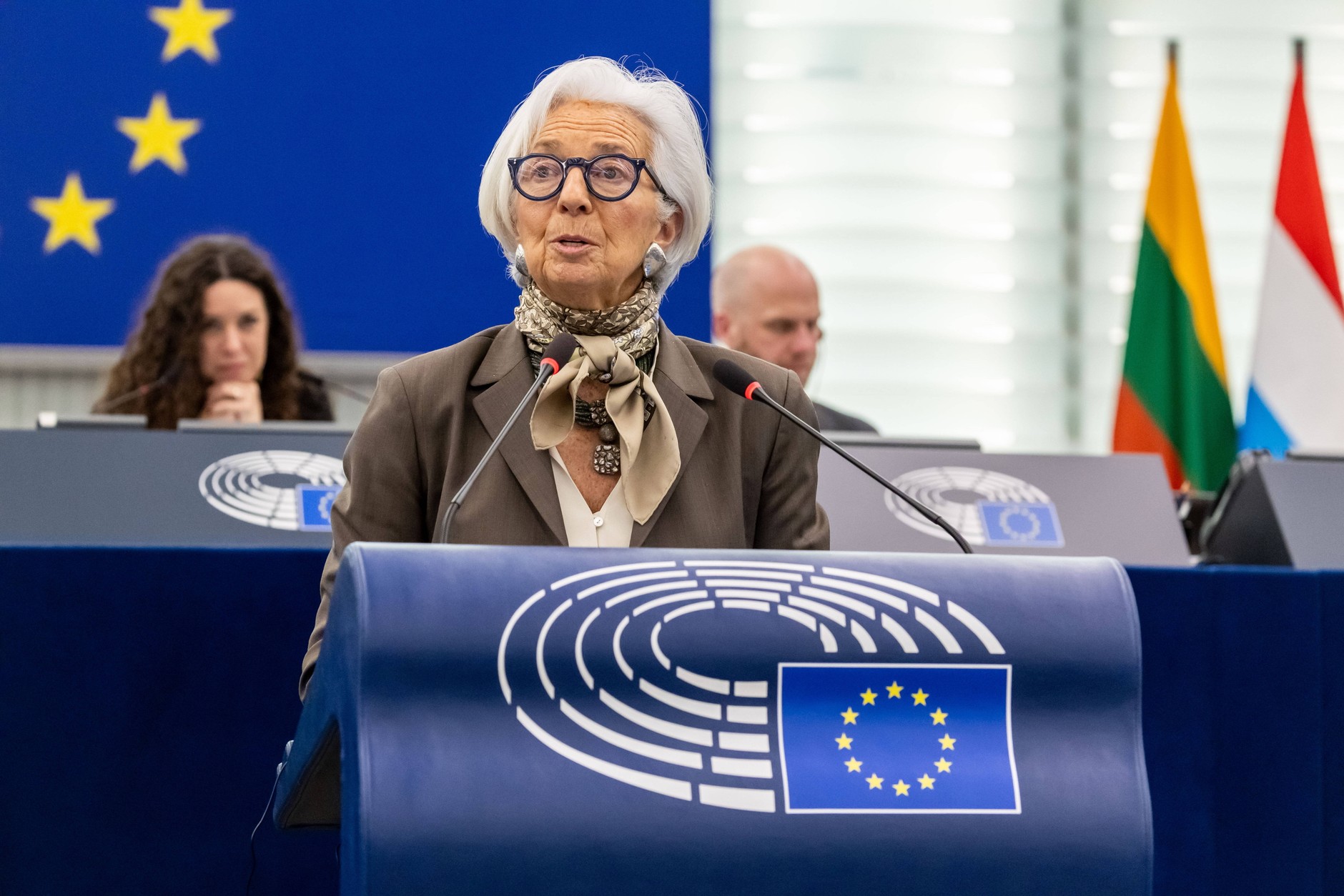 Christine Lagarde, President of the European Central Bank, speaks in the European Parliament. Strasbourg, February 9, 2026