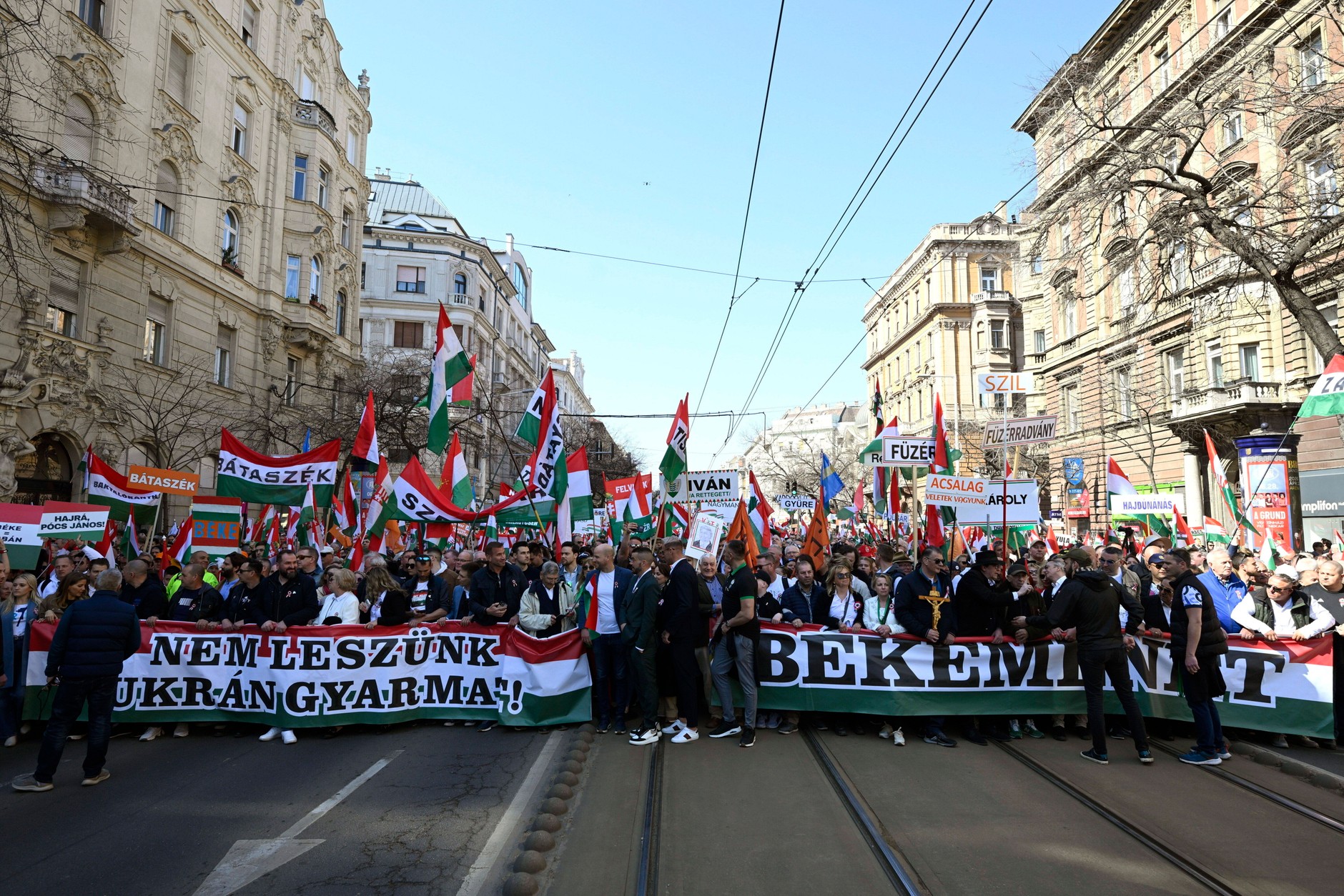 "Peace March" in Budapest. March 15, 2026