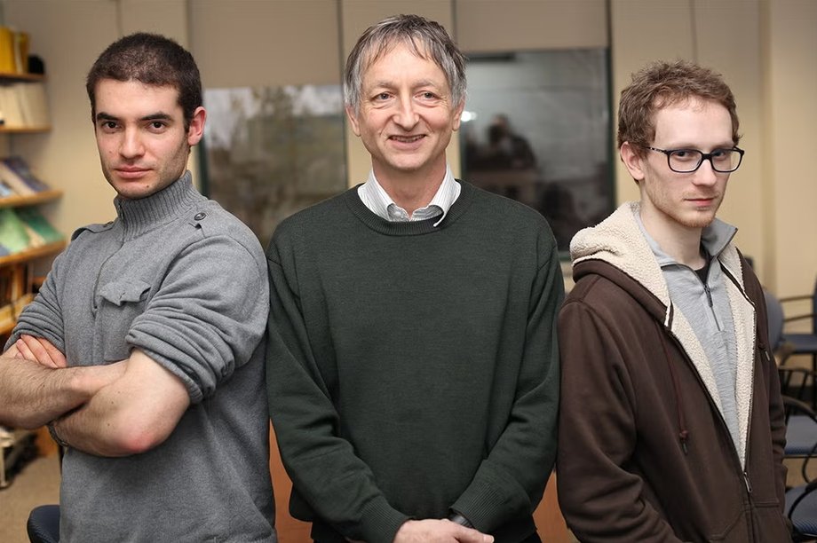 Ilya Sutskever, Geoffrey Hinton and Alex Krizhevsky. Their work on the AlexNet AI system led Jensen Huang to turn Nvidia into an accelerator manufacturer in 2013.