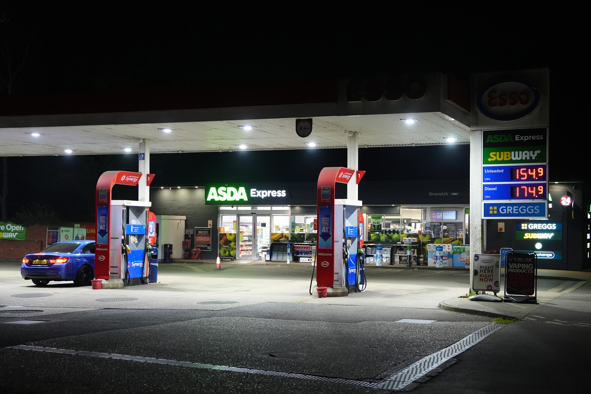 Fuel prices displayed at a petrol station in Maidenhead, UK, March 23, 2026. 
