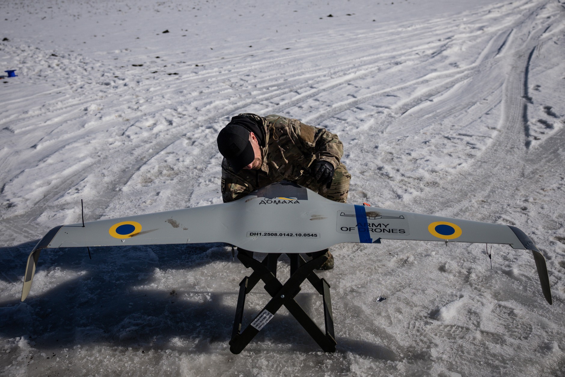 Ukrainian soldier from the unit "Typhoon" unmanned systems of the National Guard of Ukraine in the Kharkiv region, February 27, 2026