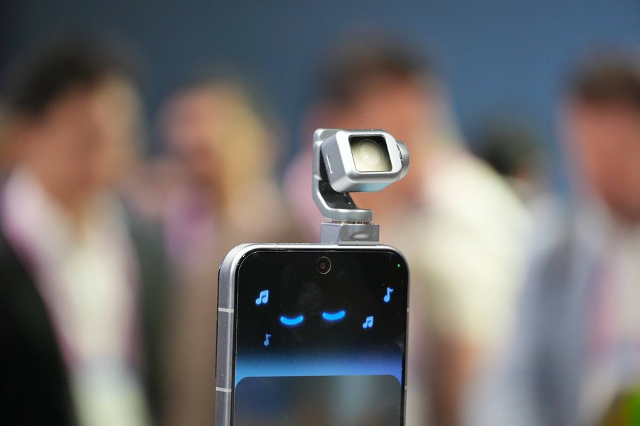Robot phone at the Honor stand during the fair