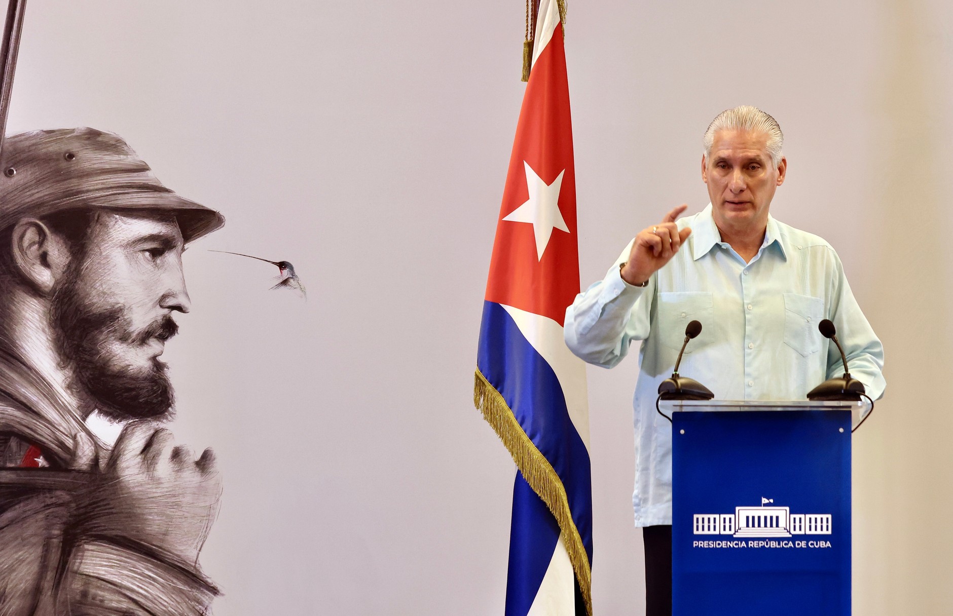 Conference of Miguel Diaz-Canel, President of Cuba. Havana, March 13, 2026