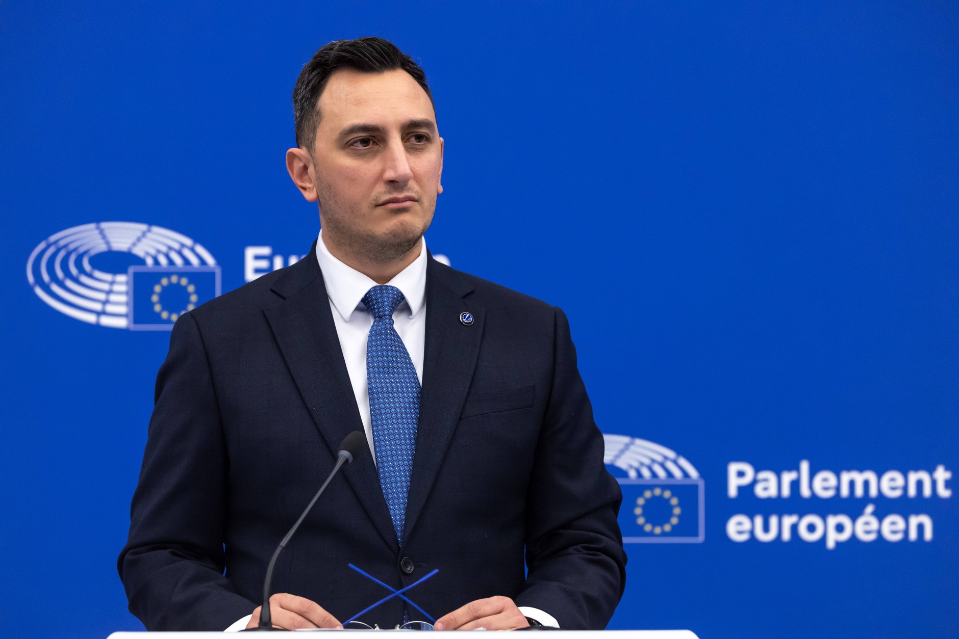 EU Commissioner for Intergenerational Justice and Youth Glenn Micallef during the plenary session of the European Parliament in Strasbourg, France, February 10, 2026.