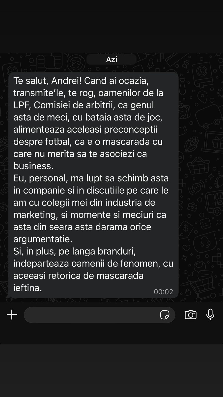 The mysterious message received by Andrei Nicolescu after the events at Rapid - Dinamo:
