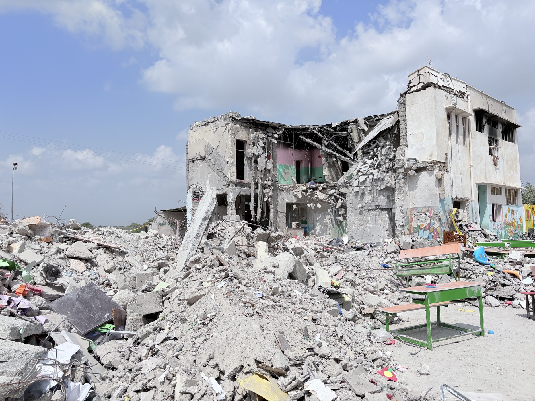 Destruction of a school in Minaba, March 5, 2026.