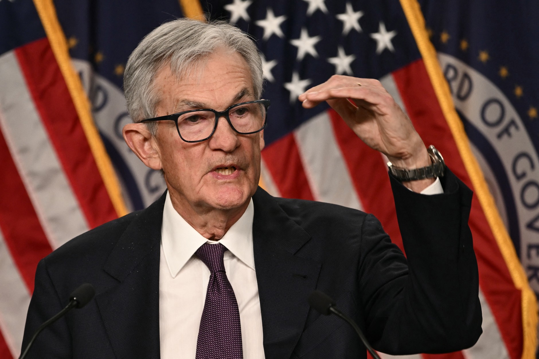 US Federal Reserve Chairman Jerome Powell during a press conference in Washington, March 18, 2026.