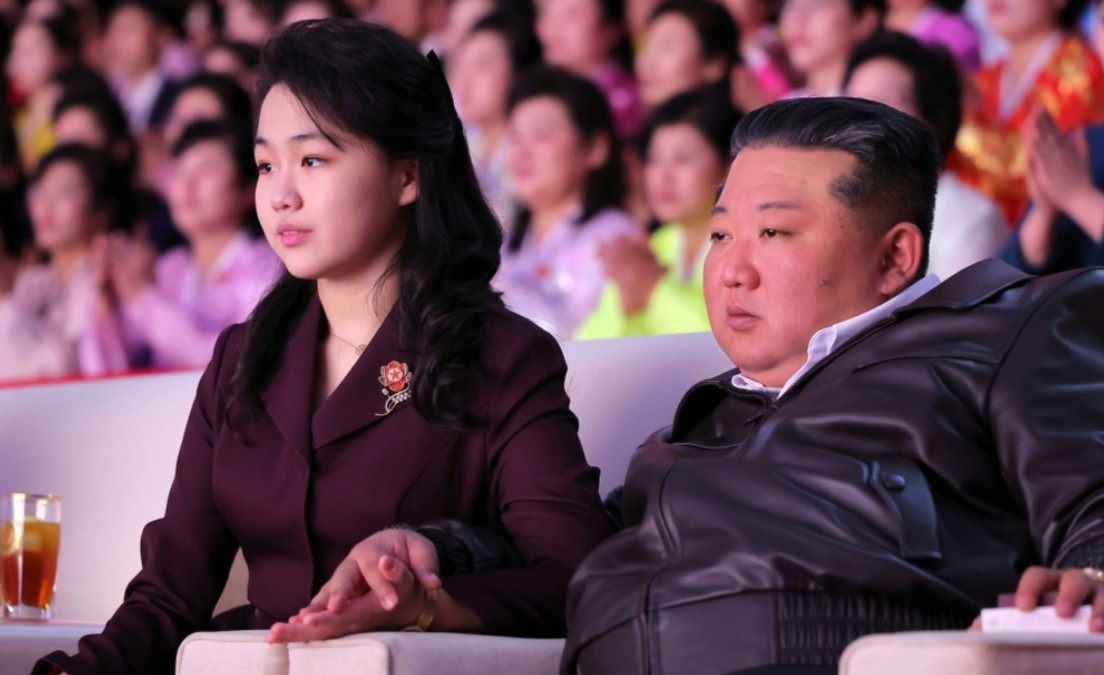 Kim Jong Un watches a spectacle on International Women's Day on March 8, 2026.