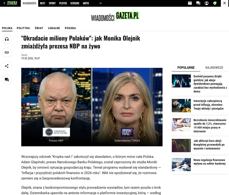 Fake news pretending to be published on Gazeta.pl