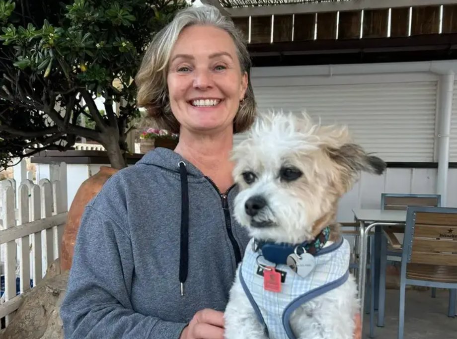 Natalie Lynch and her dog Enzo