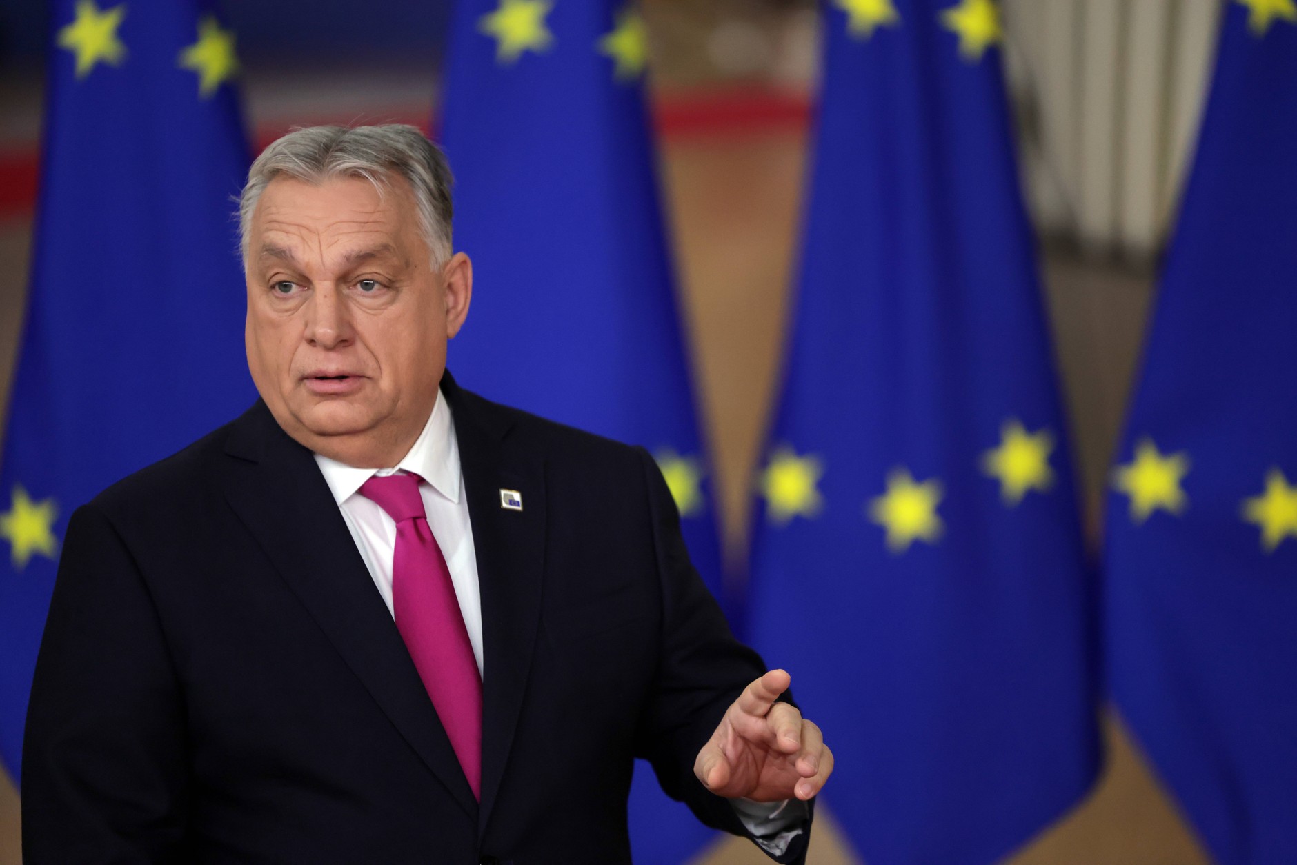 Viktor Orban, Prime Minister of Hungary, during the EU Council summit. Brussels, 18 December 2025