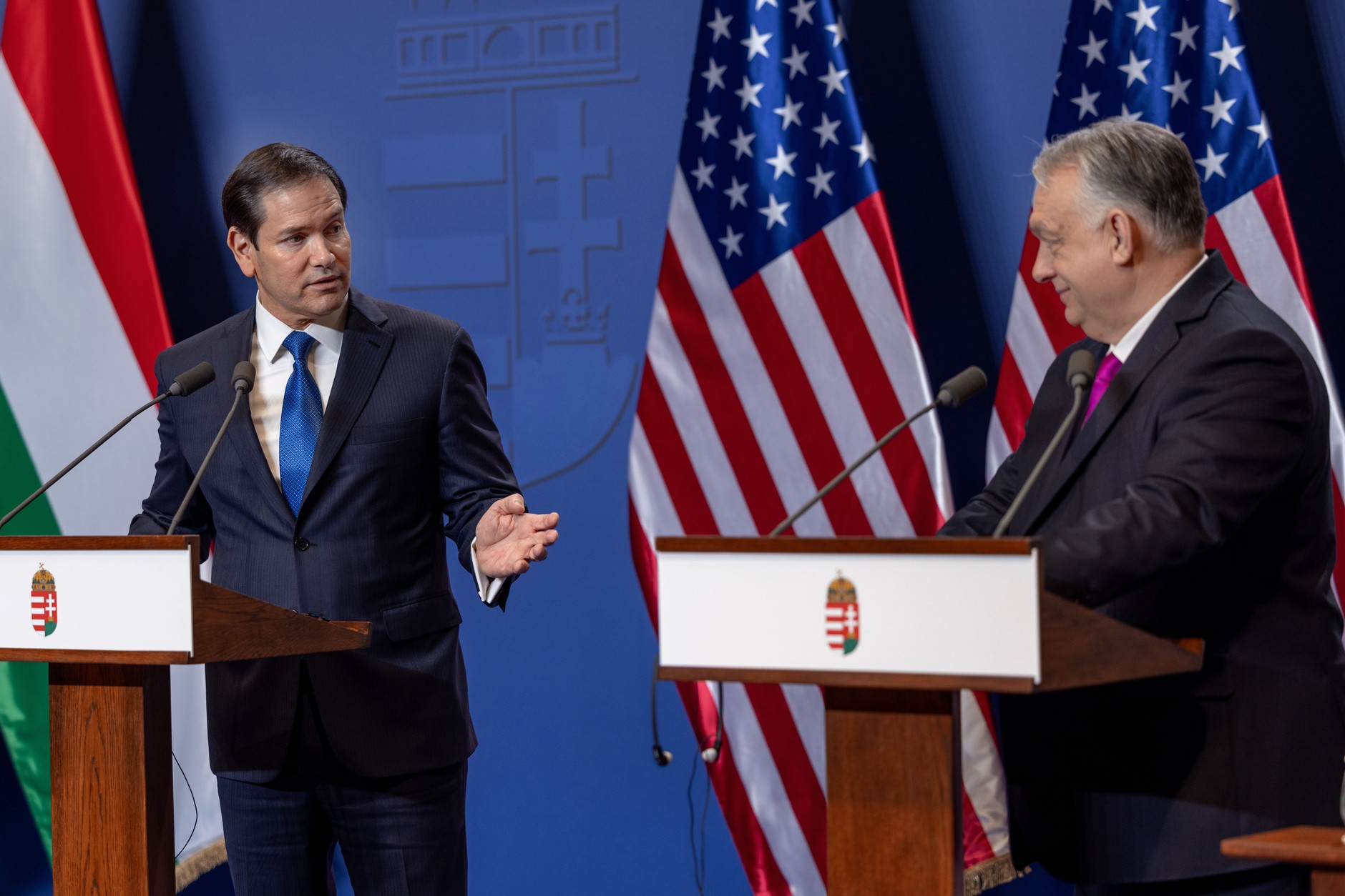 Marco Rubio with Victor Orban in Budapest, February 16, 2026.